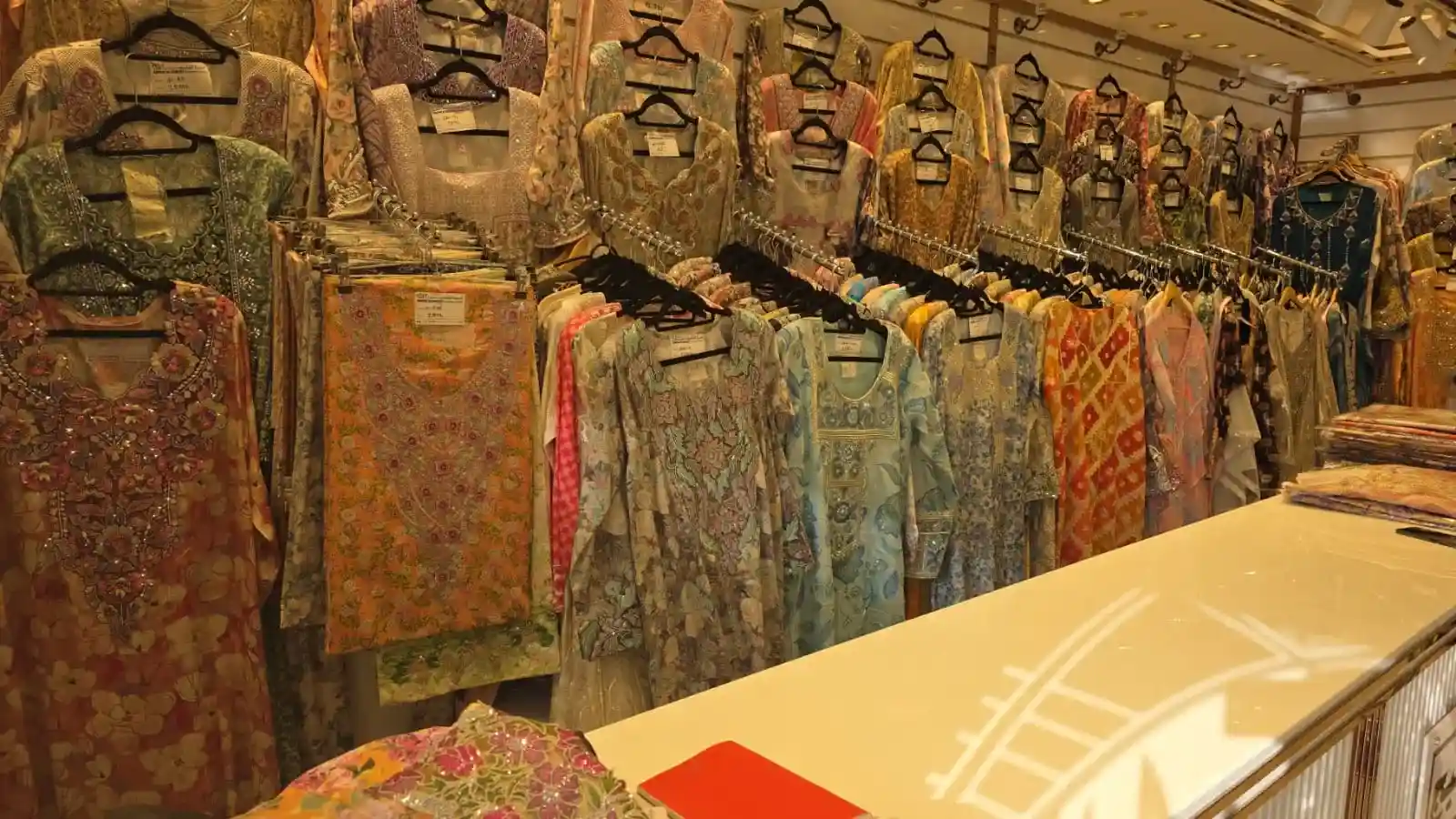 Interior of Amirat Al Khaleej embroidery and tailoring atelier in Sharjah
